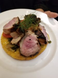Duck w- roasted roots veggies and a corn cake