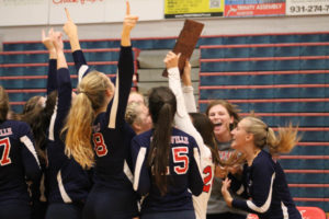 Cookeville High Lady Cavs Spike Cleveland Lady Blue Raiders 3 - 2 Capturing Region Championship10-9-18-84