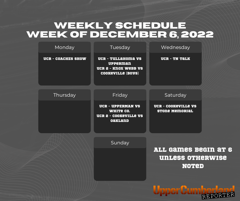 Livestream schedule upper cumberland reporter